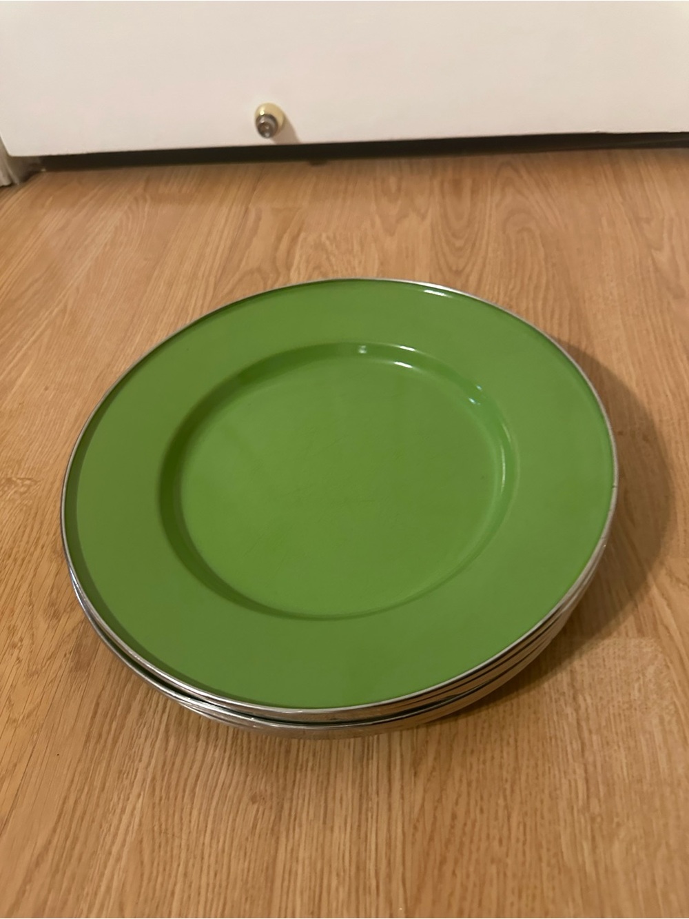Vintage Enamelware Green chargers